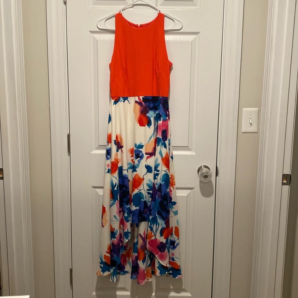 Vince Camuto floral print high low dress